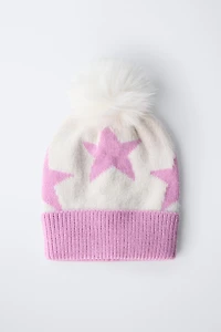 KNIT STAR POMPOM HAT SKI COLLECTION