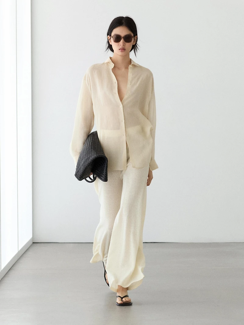 Total look wide-leg flowing trousers