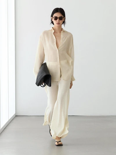 Total look wide-leg flowing trousers