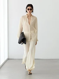 Total look wide-leg flowing trousers