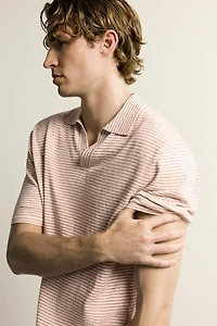 STRIPED JACQUARD KNIT POLO