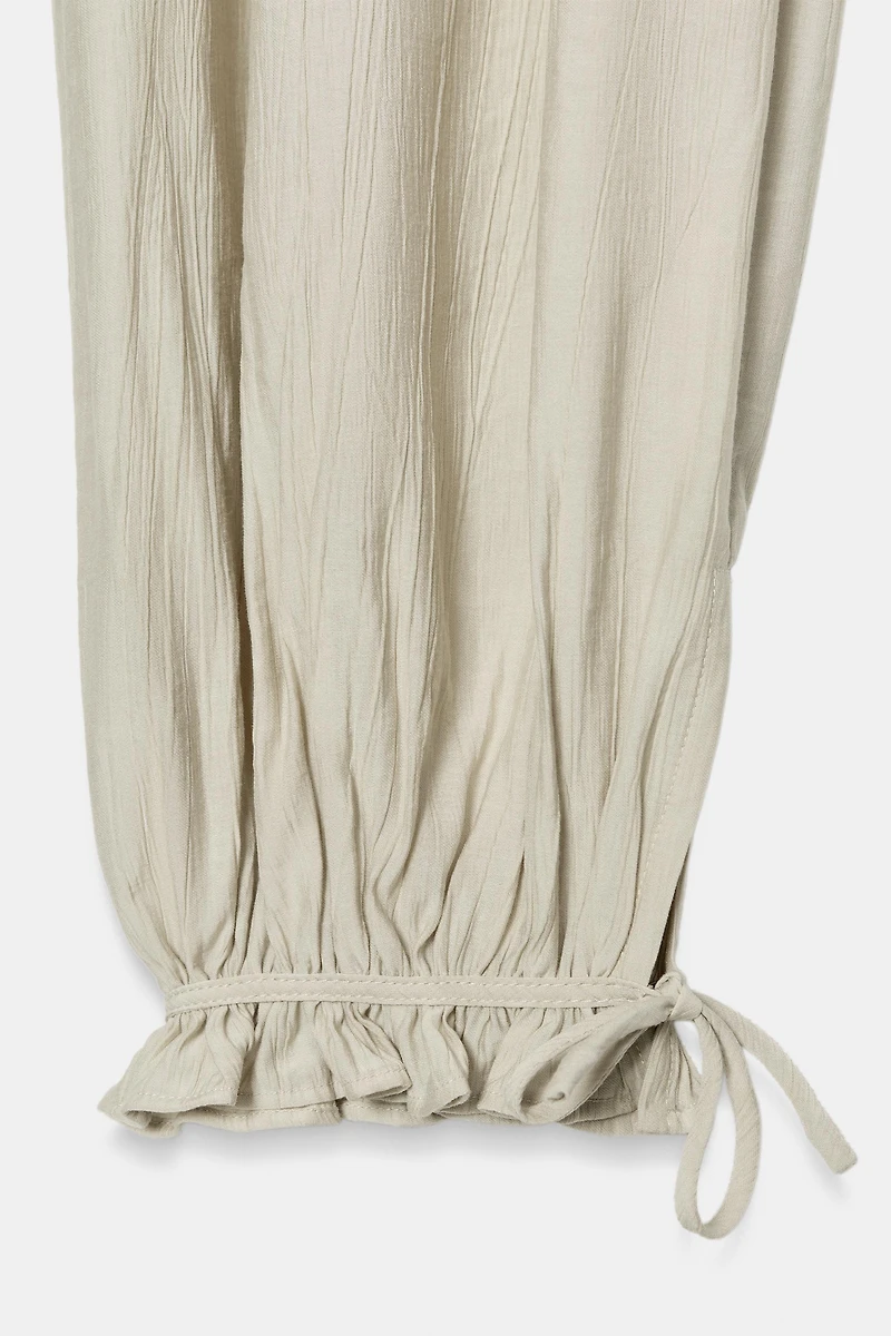 PANTALON BOUFFANT À TAILLE ÉLASTIQUE