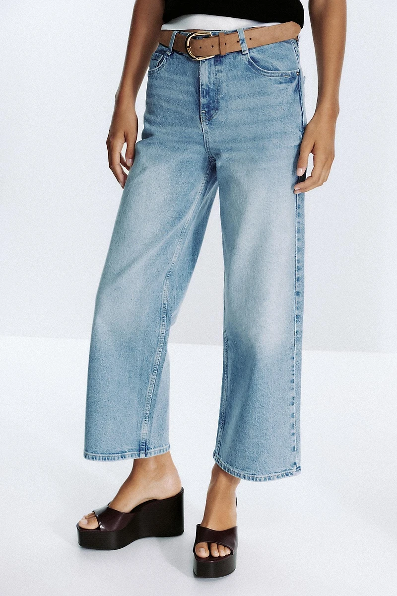 Z.10 HIGH-WAISTED BELTED CULOTTE JEANS