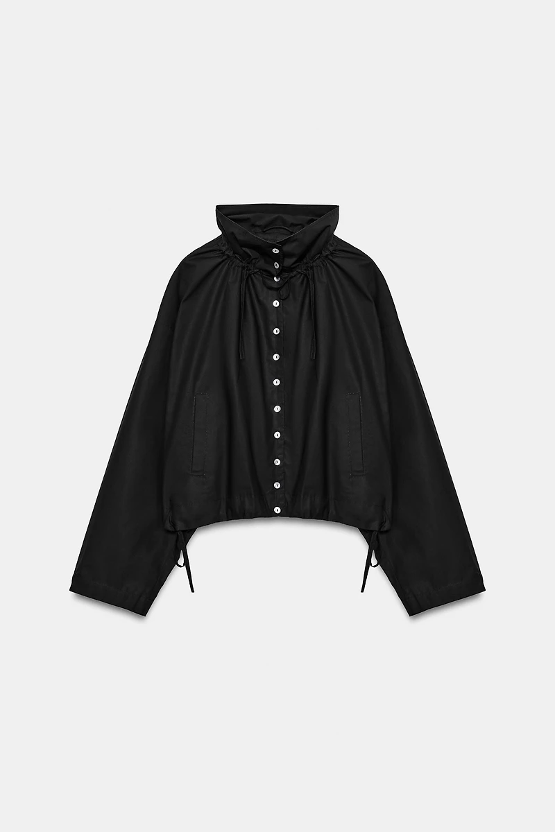 COTTON TIE-DETAIL JACKET