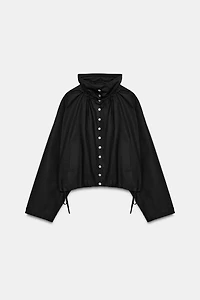 COTTON TIE-DETAIL JACKET