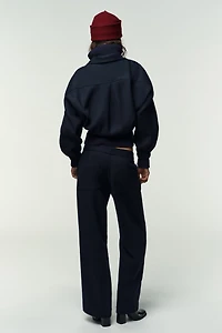 TOPSTITCHED STRAIGHT LEG PANTS