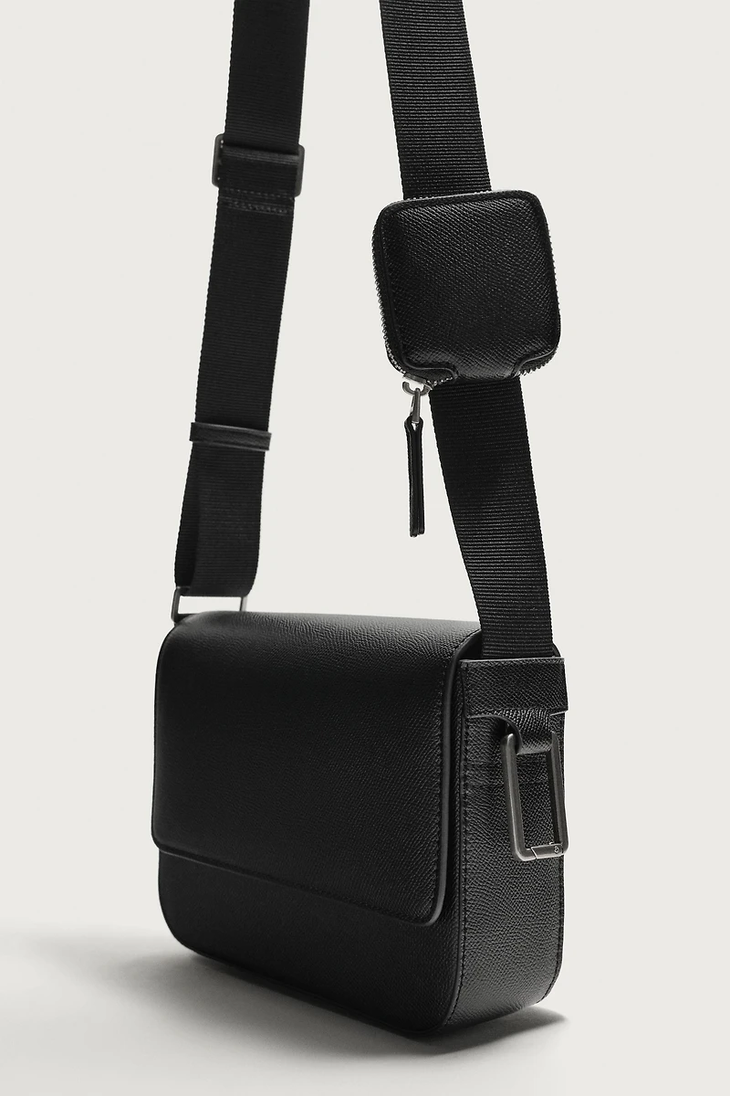 TEXTURED FLAP CROSSBODY BAG