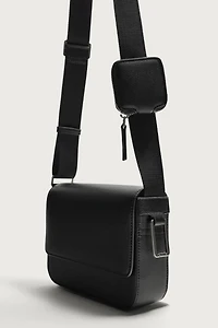 TEXTURED FLAP CROSSBODY BAG