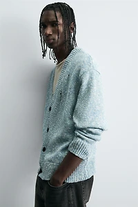 DISTRESSED TWISTED YARN CARDIGAN