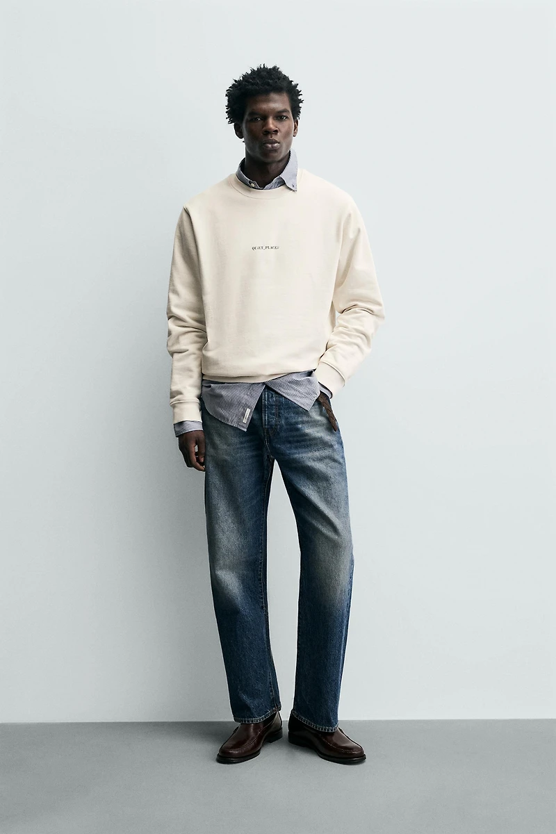 SWEAT REGULAR FIT À INSCRIPTION IMPRIMÉE