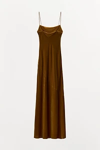 ROBE LONGUE DRAPÉE EN VELOURS