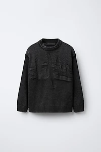 ACID WASH KNIT SWEATER