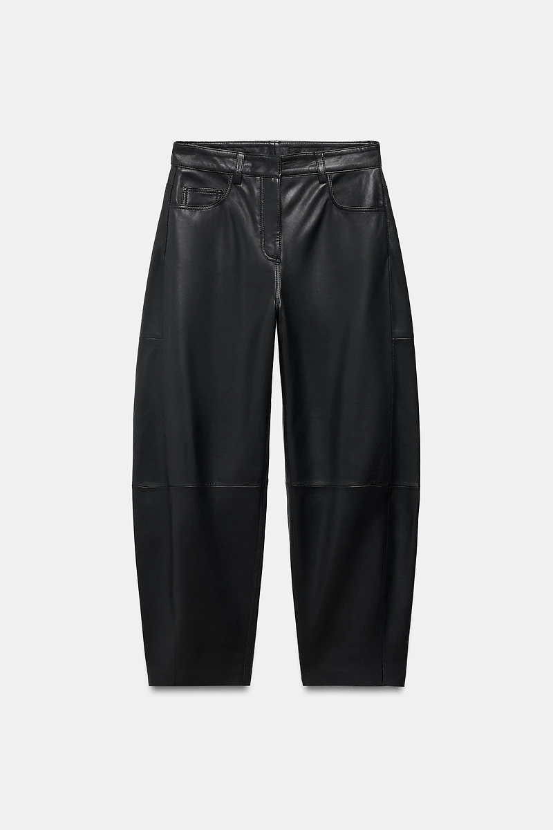 ZW COLLECTION LIMITED EDITION LEATHER BARREL PANTS