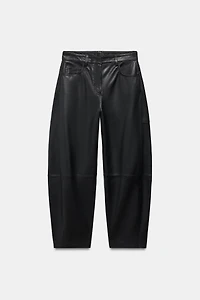 ZW COLLECTION LIMITED EDITION LEATHER BARREL PANTS