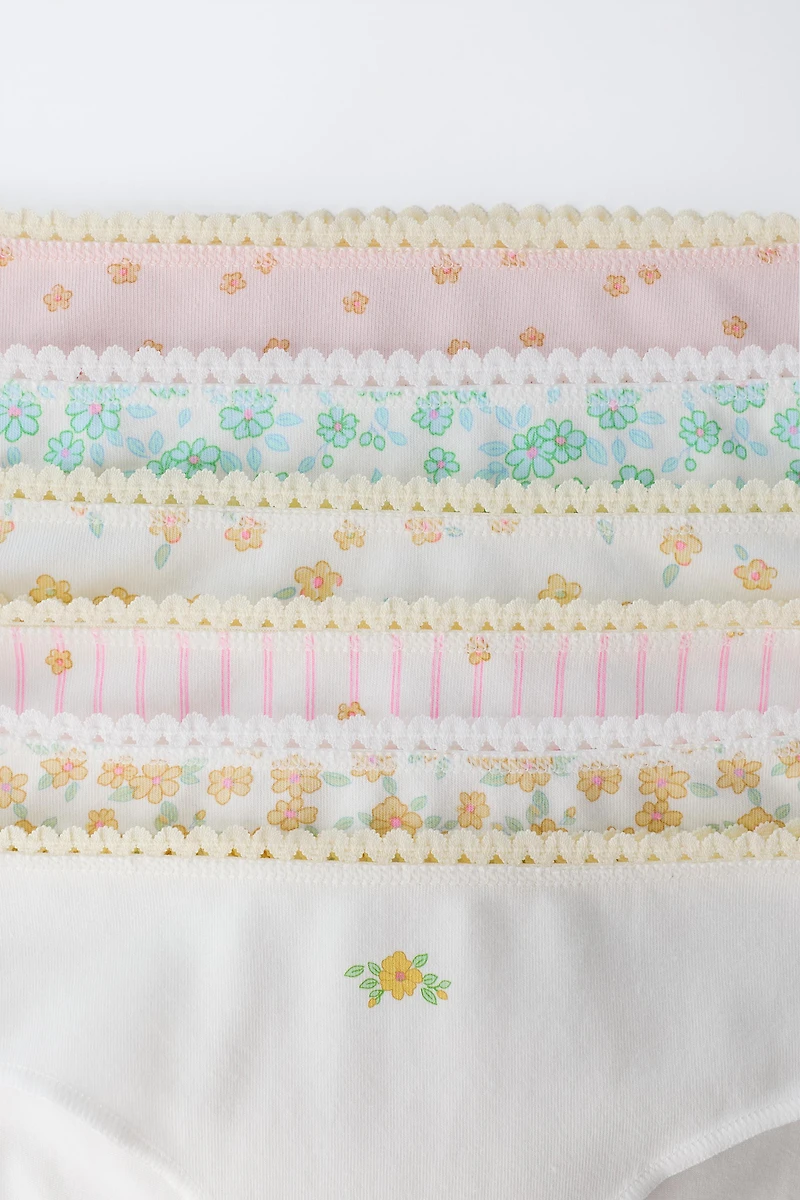AGES 6-14 / SIX-PACK OF FLORAL UNDERWEAR