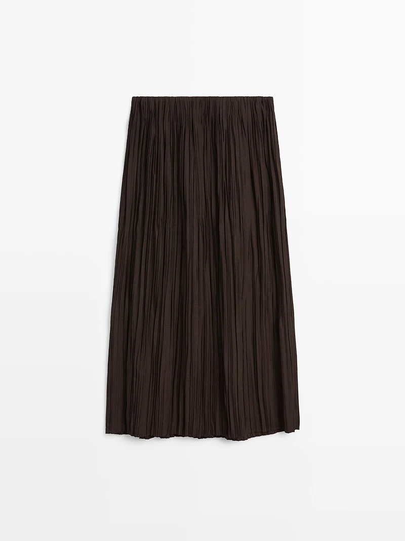 Pleated midi skirt