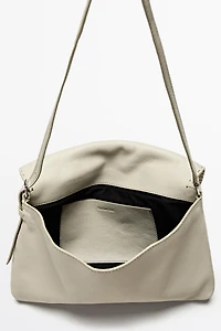 Sac bandoulière en cuir nappa à surpiqûres