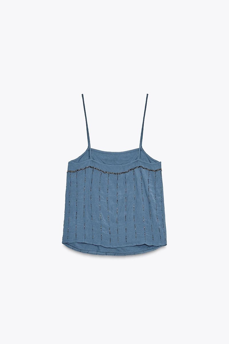 BEADED STRAPPY TOP