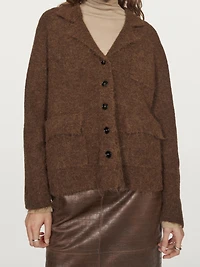 Alpaca blend knit cardigan with pockets