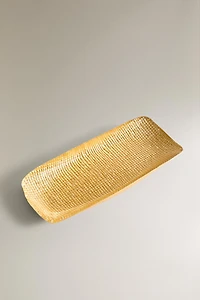 IRREGULAR GOLDEN GLASS SERVING DISH