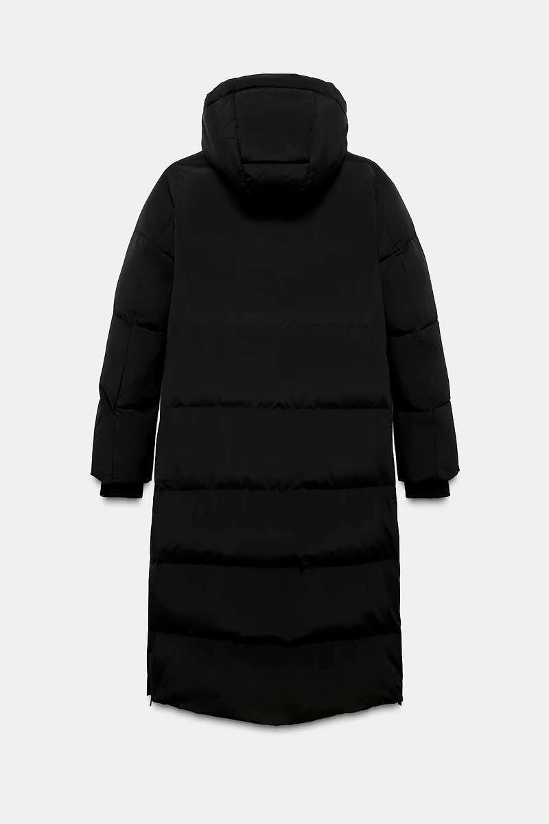 DOUDOUNE LONGUE À CAPUCHE DÉPERLANTE ET COUPE-VENT