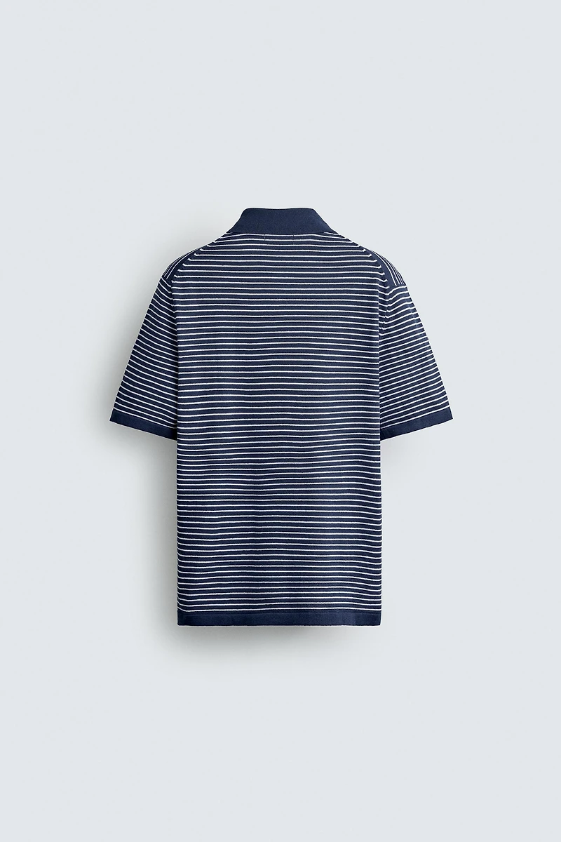 STRIPED JACQUARD KNIT POLO