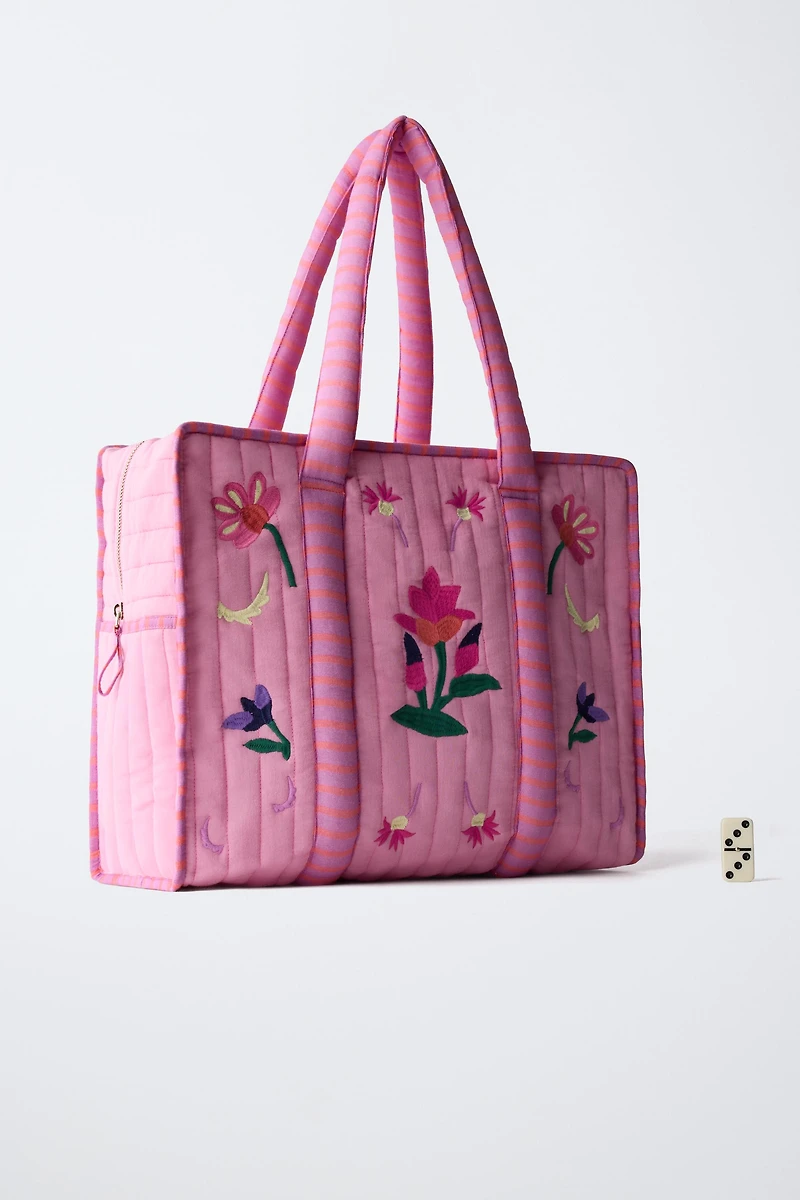 SHOPPER FLEURS BRODÉES