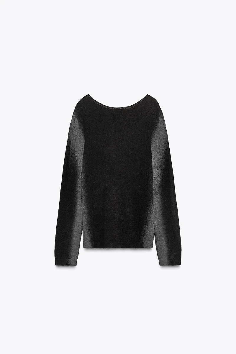 FADED PRINT KNIT SWEATER