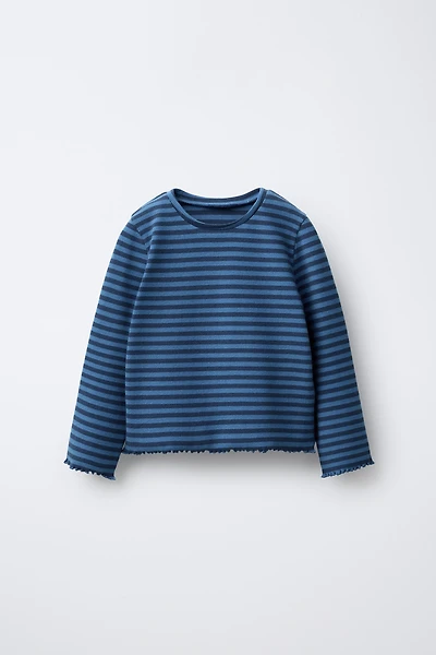 WOVEN STRIPED T-SHIRT