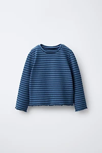 WOVEN STRIPED T-SHIRT