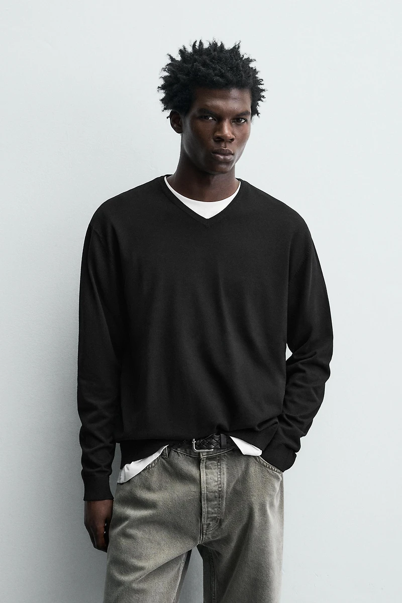 BASIC V-NECK SWEATER