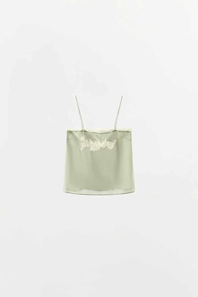 100% SILK FLORAL EMBROIDERED TOP