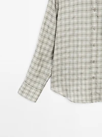 Flowing 100% cupro check shirt