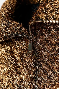 METALLIC THREAD BOMBER JACKET