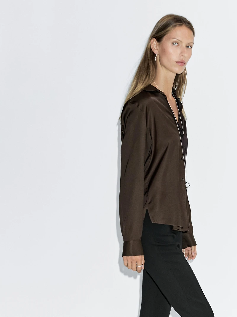 Flowing satin shirt