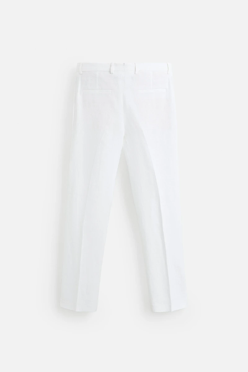 100% LINEN PLEATED PANTS