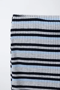 STRIPED MIDI SKIRT
