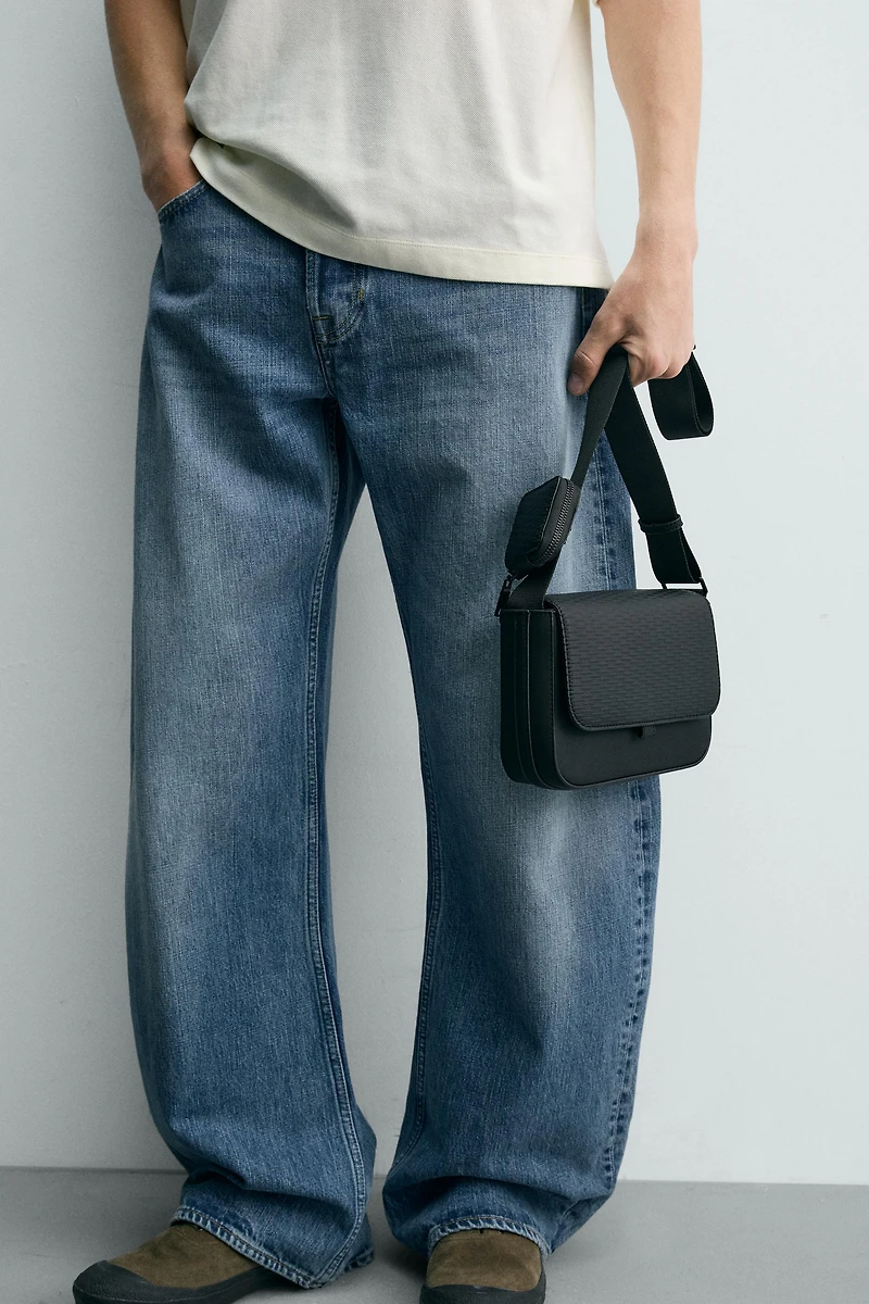 RUBBERIZED TEXTURE CROSSBODY BAG