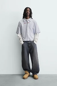 CHEMISE À RAYURES AVEC MANCHES EFFET DOUBLE