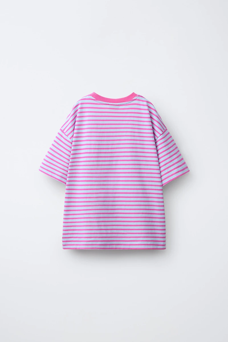 EMBROIDERED STRIPED T-SHIRT WITH PENN ©