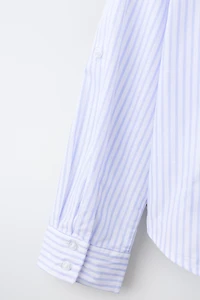 STRIPED SHIRT AND EMBROIDERED RIB T-SHIRT SET