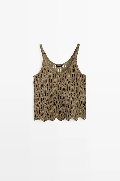 Top à bretelles détail crochet