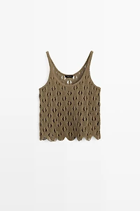 Strappy top with crochet detail