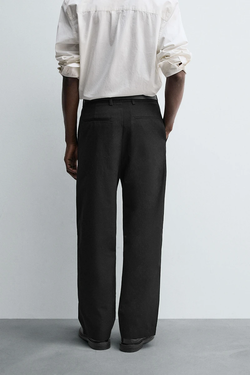 PANTALON COUPE LARGE PLIS