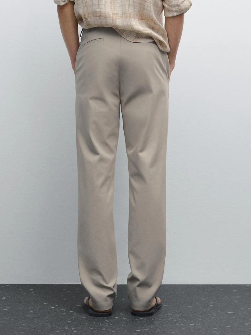 Slim fit textured trousers