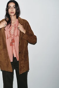 BLOUSE BRODERIES CONTRASTE
