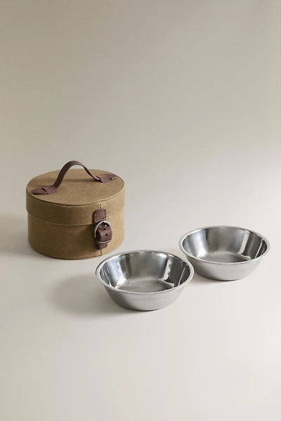 PET FOOD BOWL SET WITH CASE