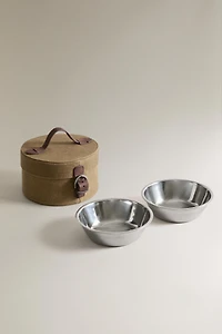 PET FOOD BOWL SET WITH CASE