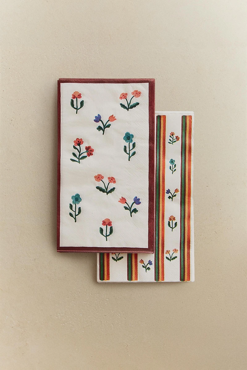 SET OF FLORAL PAPER NAPKINS (SET OF 30)