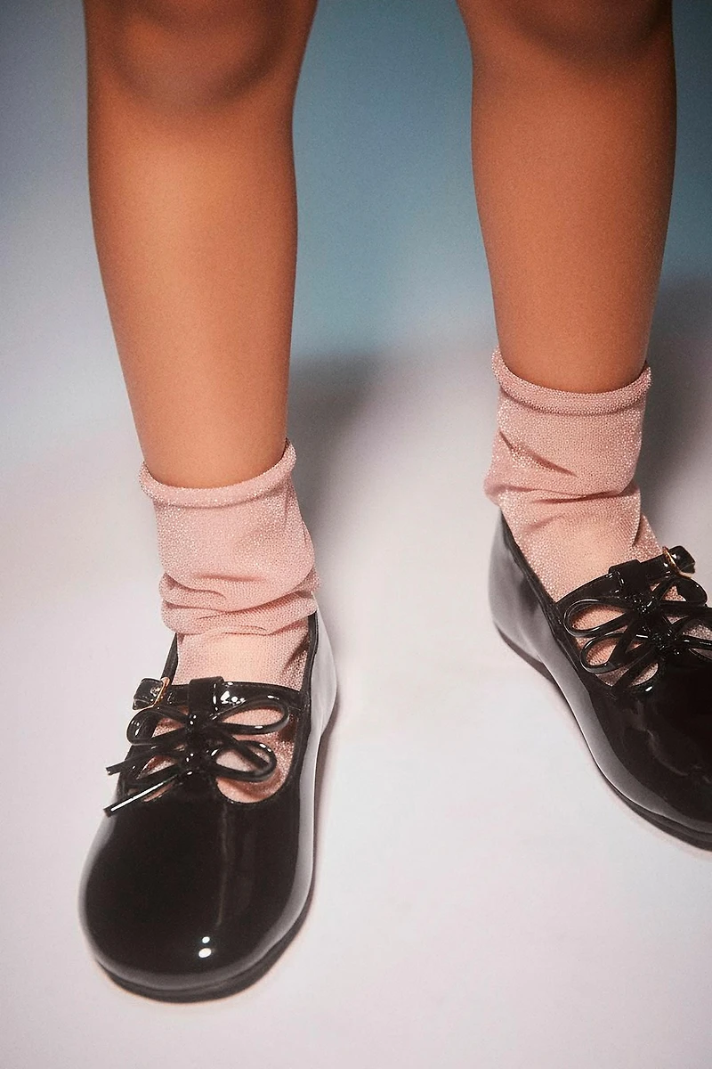 PATENT LEATHER BALLET FLATS WITH BOWS